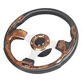 Spaorcco 12.5" Wood Grain Boat Steering Wheel Anti-Slip ，3/4 Inch Axle Marine Steering Wheel Adapter for Seastar and Verad, etc. for Marine Boats, Vessels, Yacht, Pontoon Boat