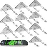 Skateboard Wall Mount Display(10 Packs),Aluminum Skateboard Hanger with Two Screw Holes,Skateboard Deck Storage for Home Decor, Skateboard Display Decor
