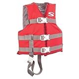 Stearns Kids Life Vest, USCG Approved Type III Life Jacket for Children 30 to 50 lbs, Youth PFD for Boating, Swimming, Watersports, Pool, Beach, & More, Red