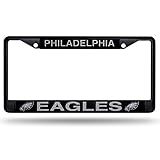Rico Industries NFL Football Philadelphia Eagles Primary Black Chrome Frame with Plastic Inserts 12" x 6" Car/Truck Auto Accessory