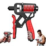 Ergonomic Adjustable H-Grip Hand Trainer Forearm Strengthener, 11-360 Lbs Resistance TPR Non-Slip Handle, LED Counter with Accidental Reset Protection for Therapy Stress Relief