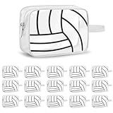 16PCS Volleyball Cosmetic Bag - Waterproof Volleyball Clear PVC Travel Bag,Volleyball Gift Accessories Bags Goodie Snack Makeup Bag,Toiletry Zipper Pouch Organizer,Softball Team Gifts for Team Player