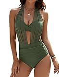 Blooming Jelly Womens High Waisted Bikini Sets Tummy Control Swimsuits Two Piece Sexy Bathing Suits 2025 L, Army Green