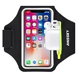 HAISSKY Running Armband with Earphone Pouch Fits Phones up to 6.9"