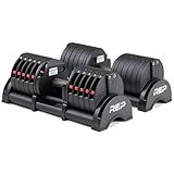 Rep Fitness Quickdraw Adjustable Dumbbells, Multiple Weight Ranges Available Including: 5-30, 5-40,5-50 and 5-60 lbs Pounds 5-60 lbs Options
