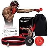 Dermasy Upgraded Boxing Reflex Ball, Training Ball with Headband Perfect for Reaction, Punching Speed, Fight Skill, Fitness, Newst Boxing Equipment for Adult and Kids (2 Balls)