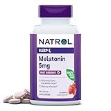 Natrol Melatonin 5mg Fast Dissolve Tablets, Sleep Support Supplements for Adults, Strawberry Flavor, 200 Tablets, Up to 200 Day Supply