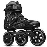 Inline Skates for Men Women, 3 Wheels 110mm Blades Roller for Adult Male Female, Classic Outdoor Fitness Inline Speed Skates for Unisex (Black) Men10-11/Women11-12/29.5cm
