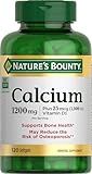 Nature's Bounty Calcium 1200 mg with 1000 IU Vitamin D3 - Bone Health Softgels, Calcium and Vitamin D Supplement, Gluten Free, 2 Softgels per Day, 120 ct (Pack of 1)