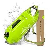 Swim Buoy for Open Water with Dry Bag 15L - Fully Waterproof Swim Bubble - Be Safe with Higher Visibility, Toughened Nylon and Rest Handle Swimming Buoy - Open Water Buoy for all Season Swimmers