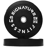 Fitvids Olympic Bumper Plates Set – 2" Weight Plates for Strength Training & Weightlifting – 45 lbs – Black