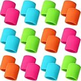 Bememo 24 Pcs Neon Wristbands for Kids End of The Year Student Gifts Bulk Sports Wrist Sweatbands 80s Neon Youth Basketball Wrist Bands for Girls Boys Sports School Supplies(Stylish Colors)