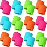 Bememo 24 Pcs Neon Kids Sweat Wristbands Sweatband Wristbands Bulk
