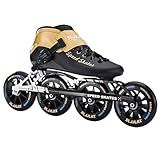 SLJJLHX Inline Speed Skates Adult for Mens Womens, Professional Fitness Racing Skates Adult Male, High Performance Roller Skating, Black
