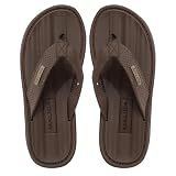 MALIDA Mens Flip Flops Non-Slip Bathroom Shower Shoes Waterproof Cushion foam Indoor and Outdoor Thong Sandals,DK Wood US 11