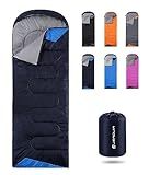 Sleeping Bags for Adults Backpacking Lightweight Waterproof- Cold Weather Sleeping Bag for Girls Boys Mens for Warm Camping Hiking Outdoor Travel Hunting with Compression Bags(Navy Blue)