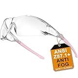 HTS HUNTERSKY S239 Protective Clear pink Small Safety Glasses women youth protecting eyes from wind dust proof night bike riding cycling running lab chemistry goggles