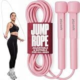 SPORTBIT Adjustable Jump Rope for Fitness and Exercise, Pink