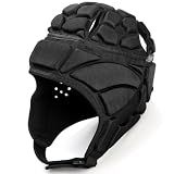 ZENFUN Rugby Helmet, Soft Padded Headguards Shell, Foam Cotton Protective Football Headgear, Scrum Cap for Youth, Adult, Large Size