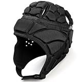 ZENFUN Rugby Helmet, Soft Padded Headguards Shell, Foam Cotton Protective Football Headgear, Scrum Cap for Youth, Adult, Large Size
