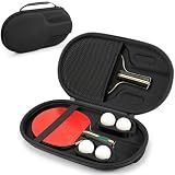 CAIOVSE Ping Pong Paddle Case Hard Shell Storage 2 Paddles and 4 Balls