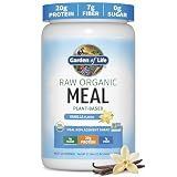 Garden of Life Meal Replacement Shakes, Vegan Raw Organic Protein Powder, Vanilla Protein Powder with Plant Based Pea Protein, Sprouts, Greens, Probiotics, Dairy Free 28 Servings