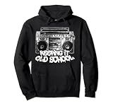 Keeping It Old School - Vintage Boombox Graffiti Pullover Hoodie