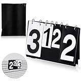 Sonwyoung 1 Pack Over Net Tennis Score Keeper Flip Scoreboards Portable for Volleyball Basketball Coaching Tennis Outdoor (Large Numbers 0-7,Small Numbers 0-5,Black)