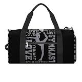 NELife Love Gymnastics Gymnast Sport Gym Duffle Travel Bag with Shoe Compartment,Wet Pocket for Men and Women