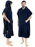 SUN CUBE Surf Poncho Changing Robe, Men Women Hooded Changing Towel, Navy