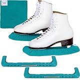 CRS Cross Ice Skate Guards, Soakers & Towel Set. Large, Triple Teal