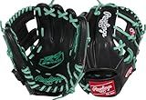 Rawlings | R9 Contour Series Baseball Glove | 11" | Right Hand Throw | Black/Mint