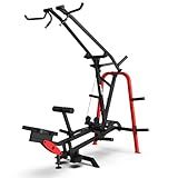 Pooboo LAT Pulldown Machines Cable Machine for Strength Training, 1000lb Capacity, Comfortable Seat, Dual Grip, Gym Level Workout, Weight Machines for Home Gym