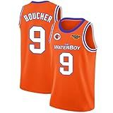 Tocament 90s Basketball Jersey for Party,Bobby Boucher #9 The Waterboy Sandler 50th Anniversary Movie Basketball Jersey S-XXXL(9-Orange-Large)