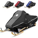 LIBZAKI Snowmobile Cover Waterproof Sled Ski Cover 600D Heavy Duty Oxford Fabric Freeze-Resistant Down to -40°F Compatible with Polaris,Ski-Doo,Arctic Cat,Yamaha,Lynx,Camso,CFMOTO 116"-125" Gray