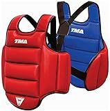 Boxing Body Protector Reversible, Kickboxing MMA Muay Thai Chest Guard, Sparring Training Heavy Punching, Adjustable Shield, Martial Arts Upper Belly Protection Pad, Taekwondo (L/XL)