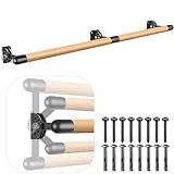 Kipika Wall Mounted Traditional Solid Wood Ballet Barre System, Freestanding Ballet Barre, Stretch/Dance Bar for Home Workout Dance Equipment, Durable Metal Support, Height Adjustment (‎6 FT)