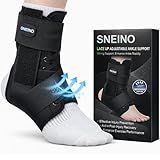 Ankle Brace for Women Men - Ankle Support Brace for Sprained Ankle, Ankle Stabilizer for Achilles, Tendon, Sprain, Injury Recovery, Lace up Ankle wrap for Running, Basketball, Volleyball (Ankle Brace, Medium)