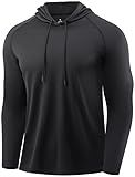 X-thud Men Quick Dry Hoodie Shirts Long Sleeve Bodybuilding Cycling Exercising Training Sports Hoodies Black XL
