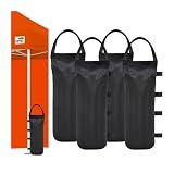 Eurmax USA 125LBS 4-Pack Universal Canopy Weights, Secure Wind Protection to Prevent Tipping, Easy Wrap-Around Installation Heavy Duty Sandbags (Without Sand), Fits All Instant Shelter Legs,Black