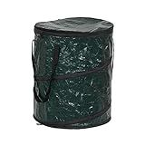 Household Essentials Pop Up Hamper, Pop Up Camping Trash Can, Great for Outdoor or Indoor Use, Portable and Collapsible with Zippered Top, Green