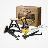 GIBBON SlackYard Slackline Kit – Outdoor Progression from SlackBoard – Backyard Obstacle Course for Kids & Adults – Adjustable Freestanding Balance Trainer (No Trees Required)