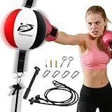 SANJOIN Double End Bag Boxing, Adjustable Cords Punching Bag Boxing Ball Speed Reflex Bags, Home Gym Punching Training Equipment Set for Reaction Agility Hand Eye Coordination, Good for Adults & Kids