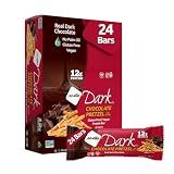 NuGo Dark, Pretzel w/SS, 12g Vegan Protein Bar, Gluten Free, 24 Count