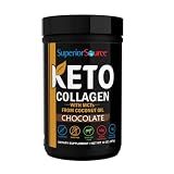 Superior Source Keto Collagen Protein Powder with MCT Oil, Chocolate, 14 oz