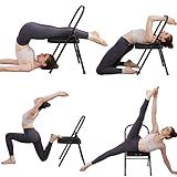 BODYRHYTHM Yoga Auxiliary Chair with Lumbar Back Support for Abs & Core, Balance Handstand, Flexibility and Strength Training and Back Pain Relieving. (Black)
