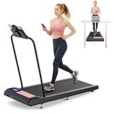 XVCAS Under Desk Treadmill with Incline and Handlebar, 4-in-1 Folding Walking Pad for Home Office, Quiet Running Machine with Remote, Installation Free, Portable