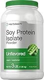 Horbaach Soy Protein Isolate Powder | Vegan & Unflavored | for Smoothies, Shakes, Baking, and Cooking | 3 lb | Vegetarian, Non-GMO, Gluten Free