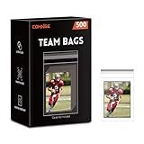 500ct Resealable Team Bags - Secure Storage Sleeves for Standard Trading Cards, Standard Toploaders, Magnetic Card Holder (35pt-130pt) Organize, Protect & Transport Card Collections