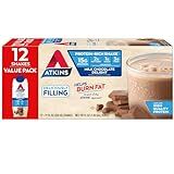 Atkins Milk Chocolate Delight High Protein Shake, 15g Protein, Low Glycemic , 2g Net Carb, 1g Sugar, Keto Friendly , Chocolate Flavored Protein Shakes, 12 Count